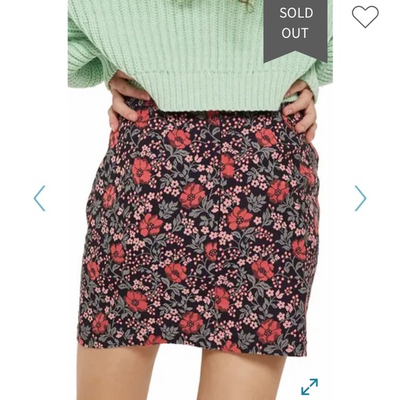Topshop Poppy Jacquard Mini Skirt UK8/US 4 - Picture 2 of 4